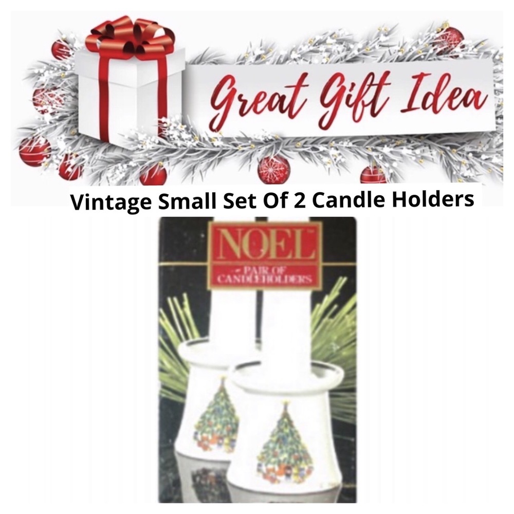 Noel Porcelle Christmas Tree Candle Holders Set By: Designer Don Schreckengost